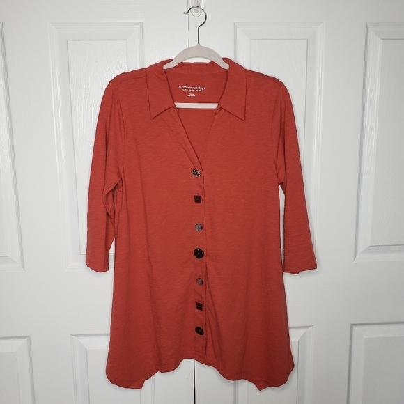 Soft Surroundings Legenlook Vintage Inspired Mixed Button Down Danielle Tunic M - Picture 13 of 13